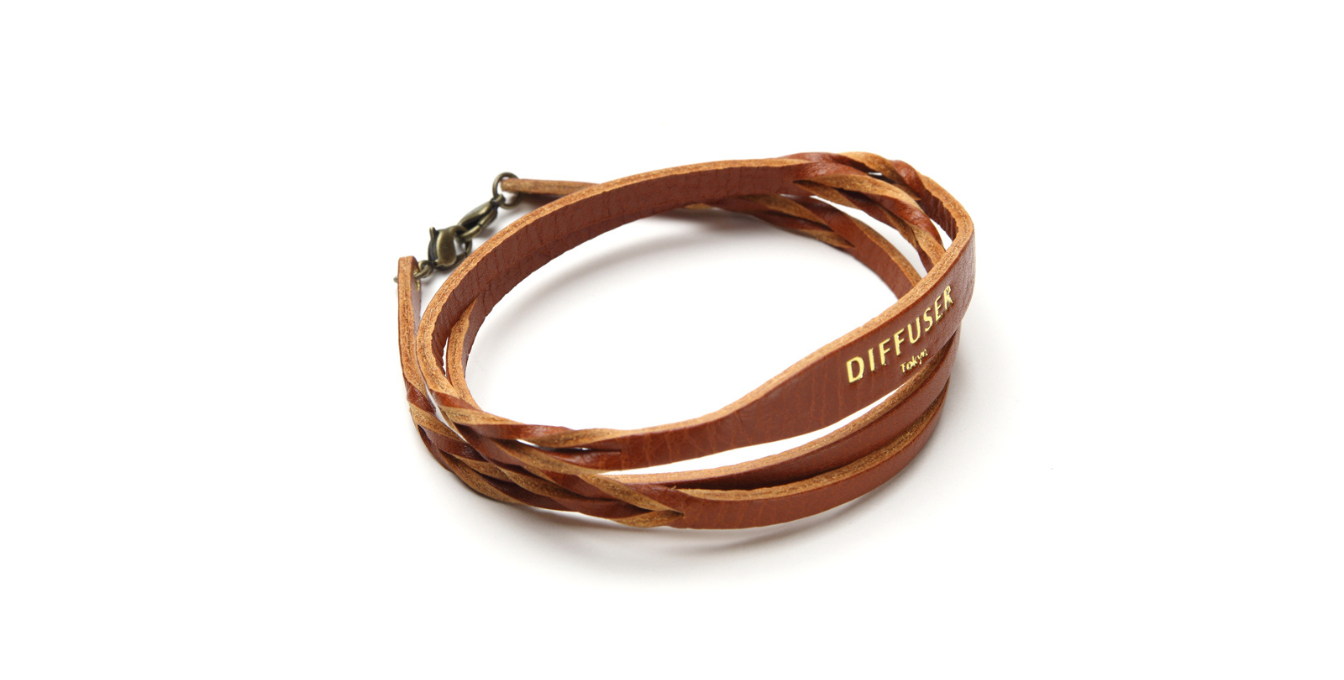 Diffuser Tokyo | Twisted Leather Bracecord Orange