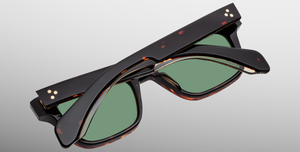 jacques marie mage molino etna eckige sonnenbrille in havana mit grünen gläsern