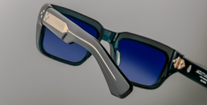 jacques marie mage walker indigo rechteckige sonnenbrille in blau mit blauen verlaufsgläsern