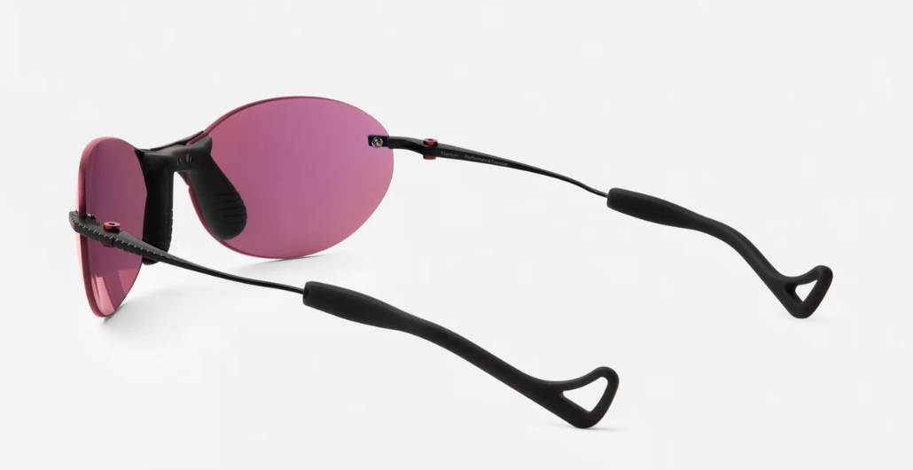 district vision mami vantage t black ovale randlose sportsonnenbrille in schwarz mit dunklen rose gläsern
