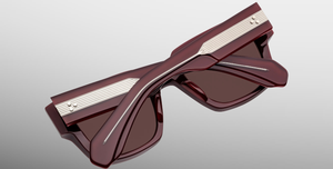 jacques marie mage enzo bordeaux empire eckige sonnebrille in weinrot mit braunen gläsern