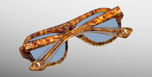 jacques marie mage the player bunker 77 cairo acetatsonnenbrille in havana mit blauen gläsern