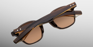 jacques marie mage zephirin 47 london eckige sonnenbrille aus acetat in braun mit orangenen gläsern