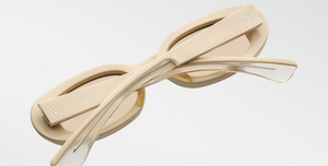 jacques marie mage besset suede collection sun suede ovale sonnenbrille in matt gelb mit hellen gelben Gläsern