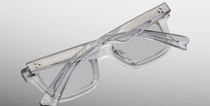 jacques marie mage casablanca sulfur eckige sonnenbrille aus acetat in grau transparent mit grauen gläsern