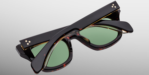jacques marie mage dealan etna eckige sonnenbrille in havana mit grünen gläsern
