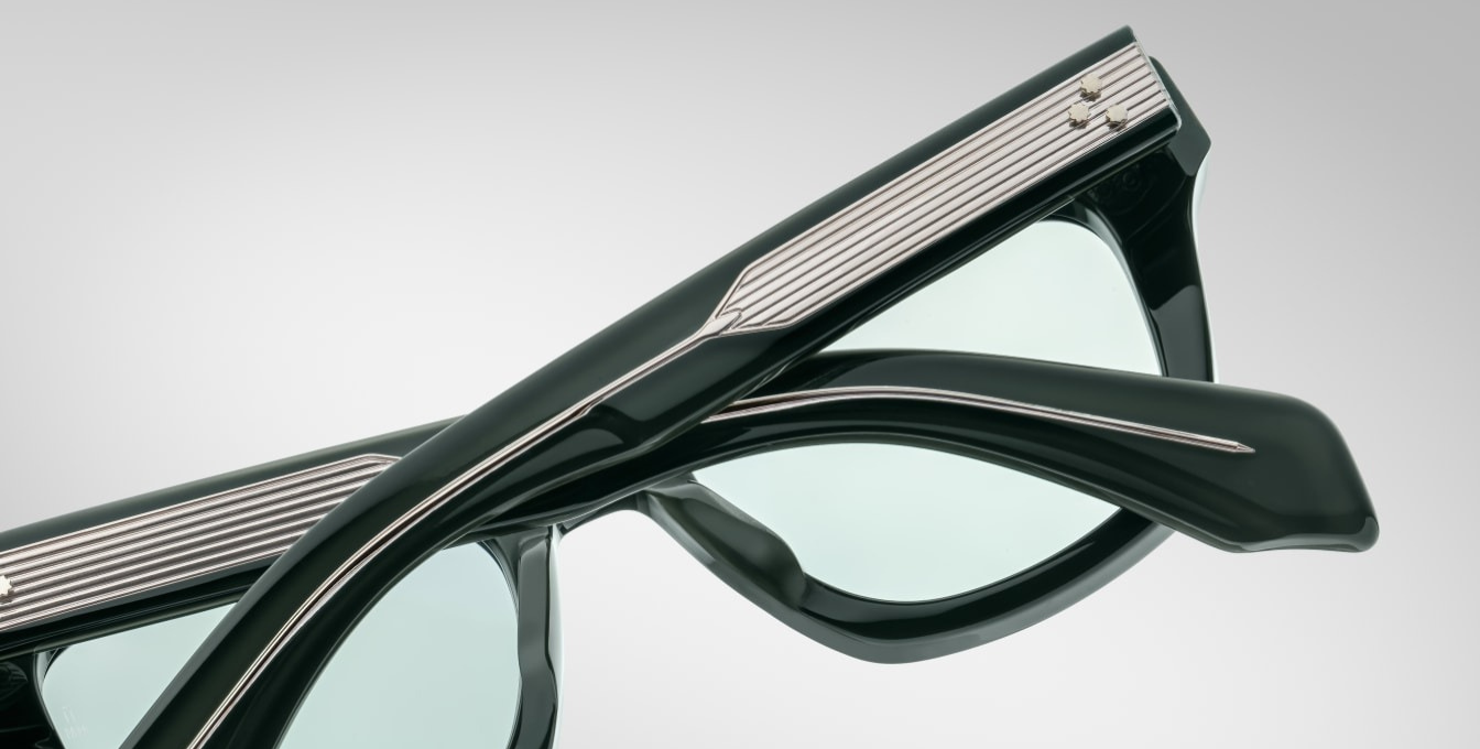 jacques marie mage dealan evergreen eckige sonnenbrille in grün mit grünen gläsern
