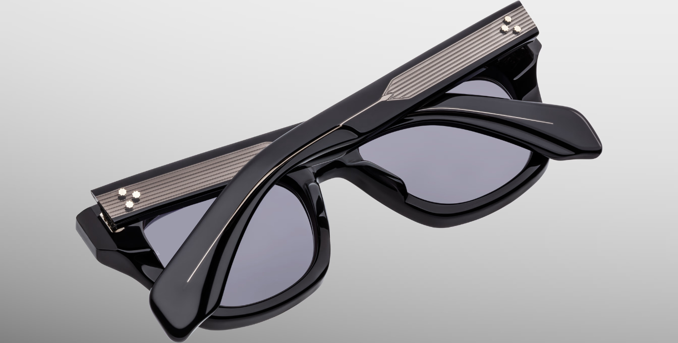 jacques marie mage dealan raven eckige sonnenbrille in schwarz mit grauen gläsern