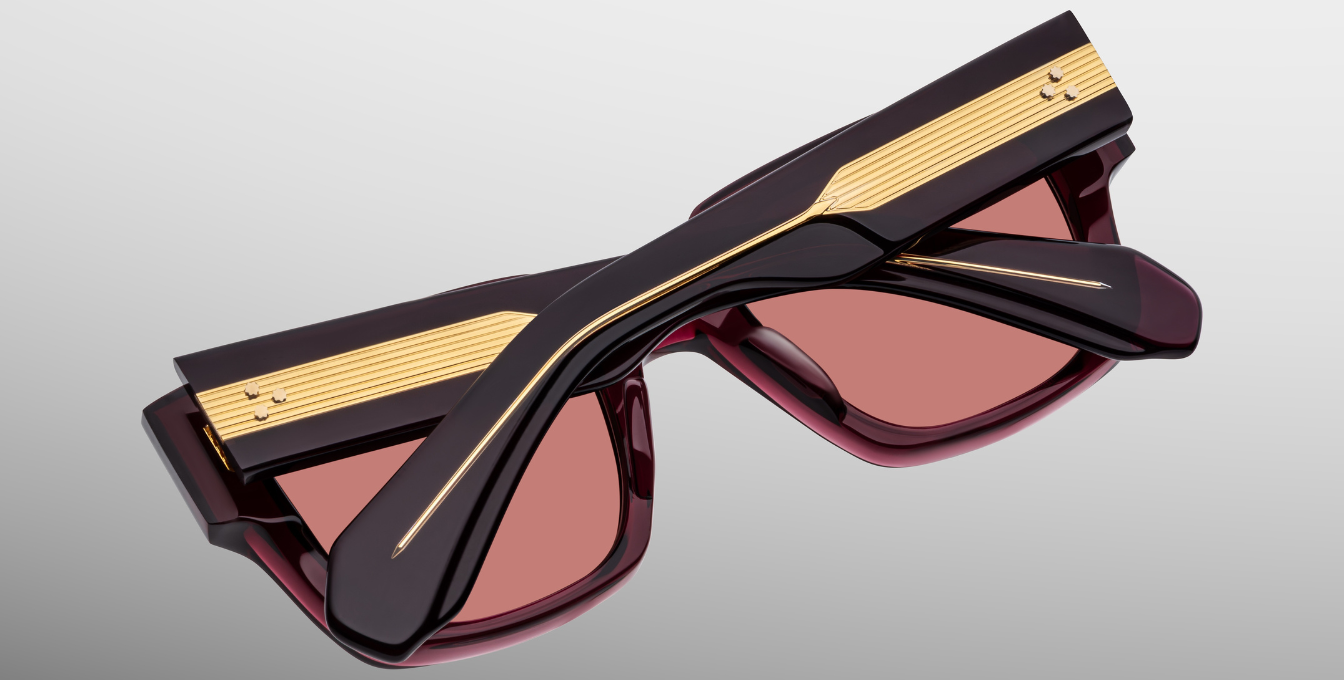 jacques marie mage enzo amarena eckige sonnenbrille in rot mit roten gläsern