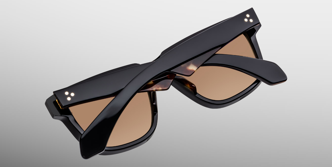 jacques marie mage hyannis noir 15 eckige sonnenbrille in schwarz mit braunen verlaufsgläser
