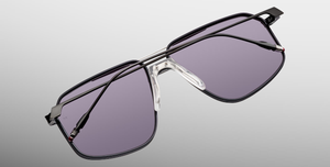 jacques marie mage jagger corbeau aviator sonnenbrille aus titan in matt schwarz mit grauen gläsern