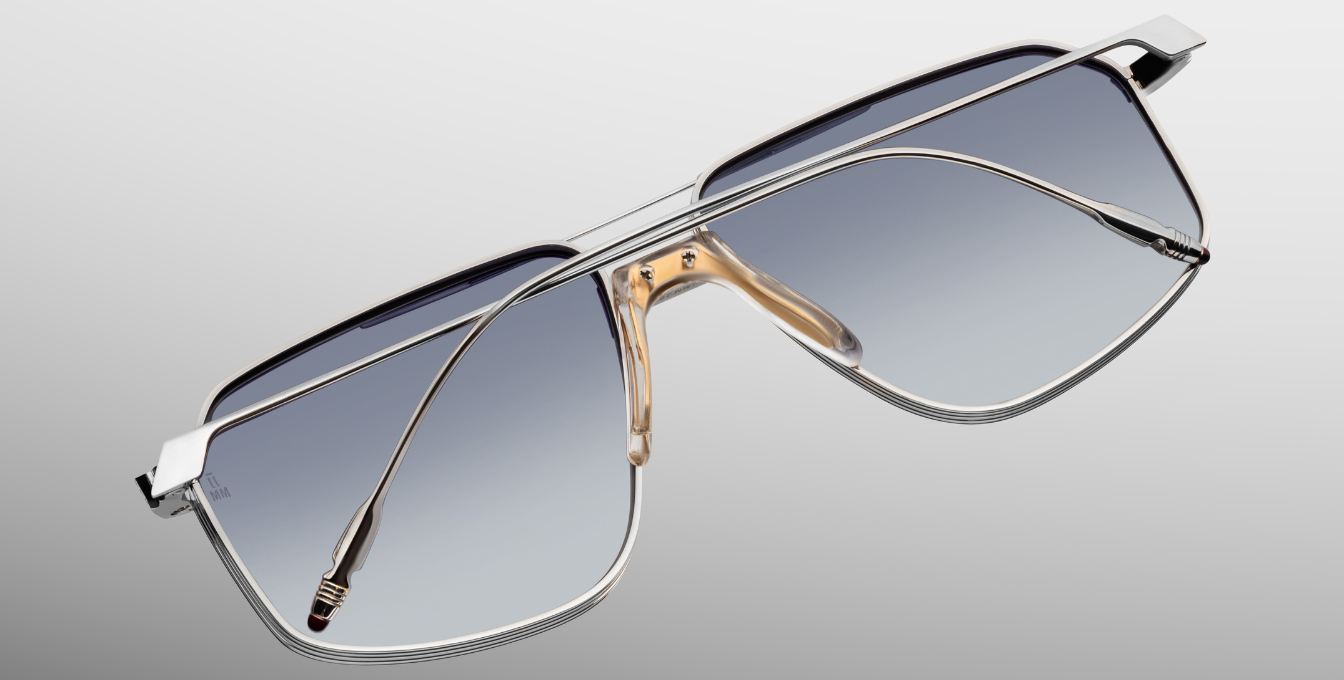 jacques marie mage jagger sulfur aviotor sonnenbrille in silber mit grauen gläsern