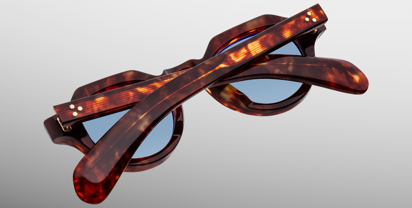jacques marie mage kellerman breccia pantoförmige acetatbrille in havana mit blauen gläsern