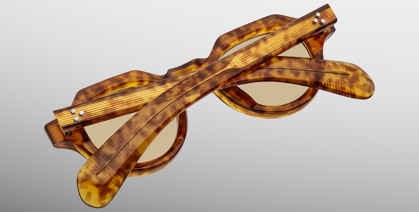 jacques marie mage kellerman camel pantoförmige acetatbrille in havana mit braunen gläsern
