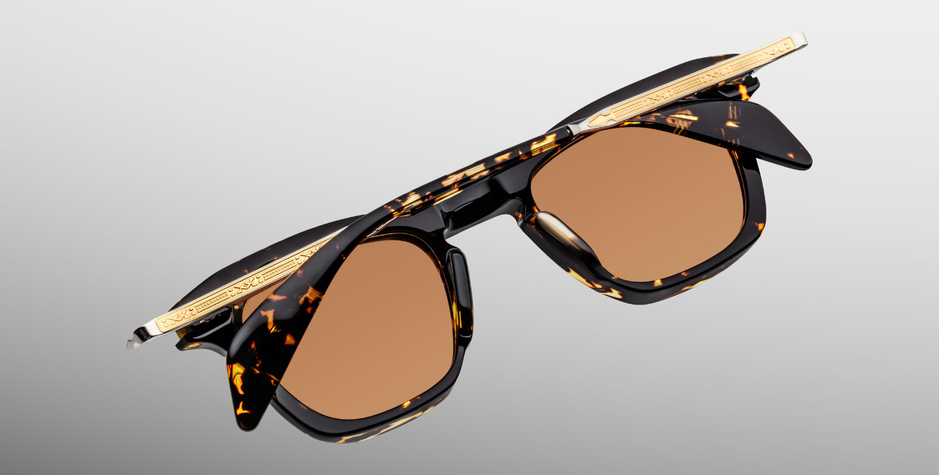 jacques marie mage  kenndey tokyo eckige sonnenbrille in havana mit braunen gläsern