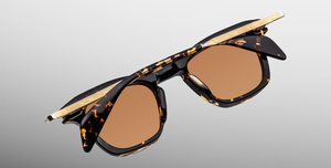 jacques marie mage  kenndey tokyo eckige sonnenbrille in havana mit braunen gläsern