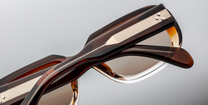 Jacques Marie mage kobo hickory fade eckige sonnenbrille in braun mit hellbraunen gläsern