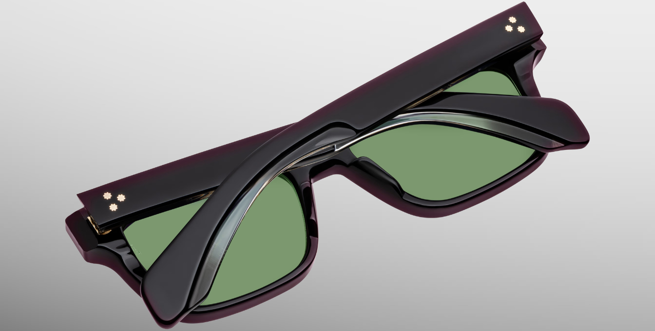 jacques marie mage molino 55 venom eckige sonnenbrille in schwarz mit grünen gläsern