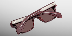 jacques marie mage molino bordeaux empire eckige sonnenbrille aus acetat in weinrot mit braunen gläsern