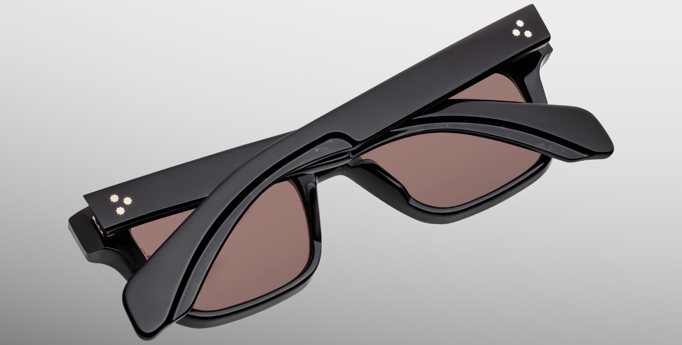 jacques marie mage molino willow eckige sonnenbrille in schwarz mit braunen gläsern