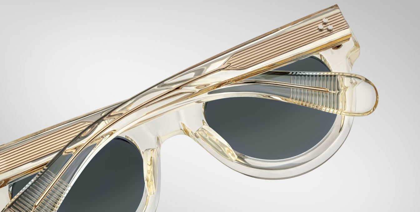jacques marie mage molitor brut panto sonnenbrille in transparent mit grünen gläsern