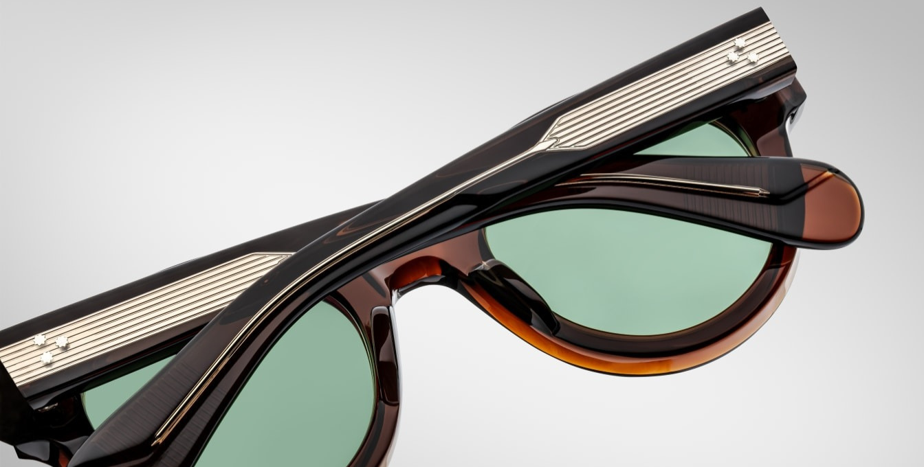 jacques marie mage molitor zoltar panto sonnenbrille in braun mit grünen gläsern