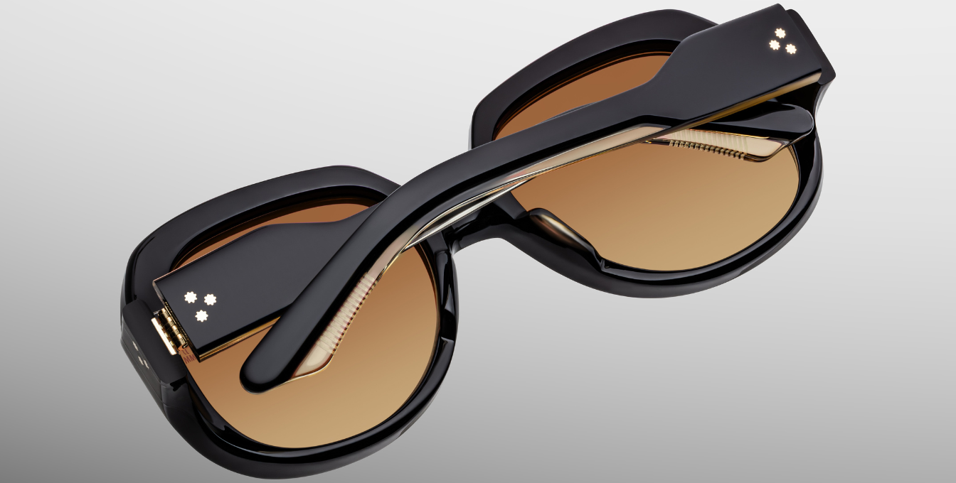 jacques marie mage ocean child beluga eckige sonnenbrille in schwarz mit bronze verlaufsgläser