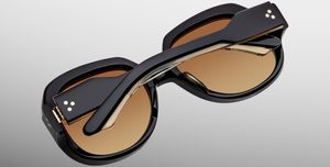 jacques marie mage ocean child beluga eckige sonnenbrille in schwarz mit bronze verlaufsgläser