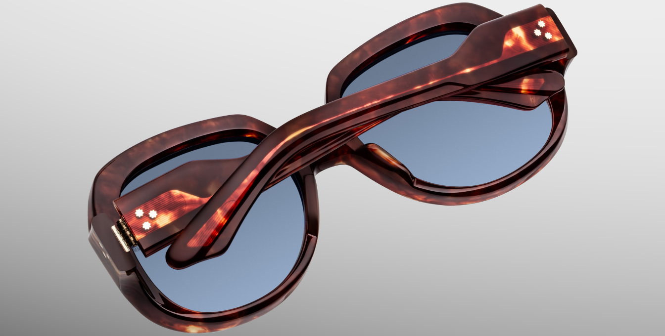 jacques marie mage ocean child breccia eckige sonnenbrille in havana und blauen verlaufsgläser