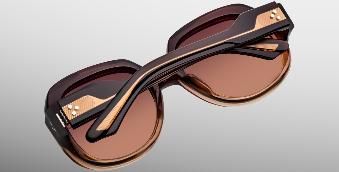 jacques marie mage ocean child carmine eckige sonnenbrille in rot orange mit rot orangenen verlaufsgläsern