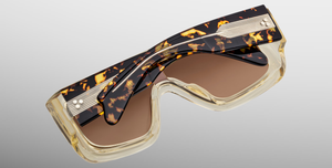 jacques marie mage pausa dun eckige sonnebrille in beige mit orangenen verlaufsgläsern