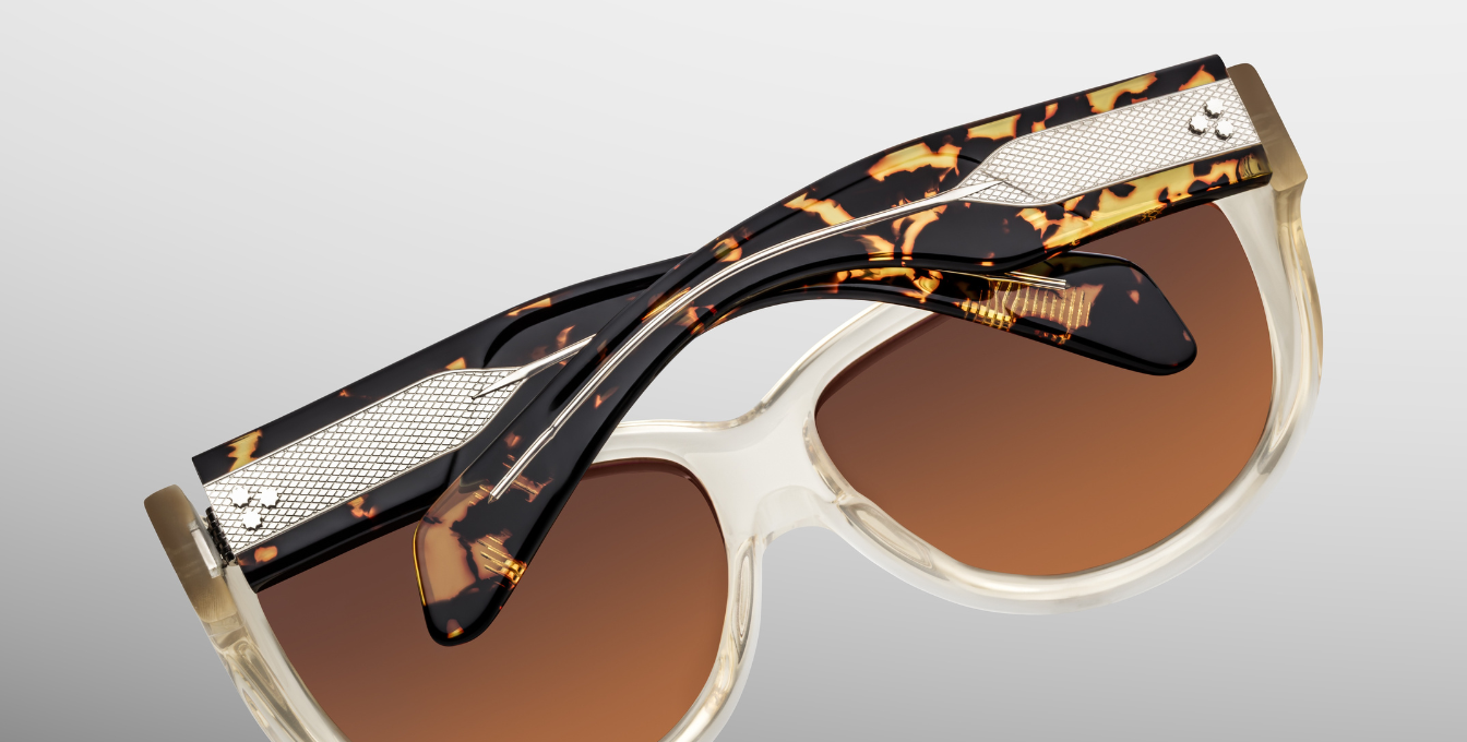 jacques marie mage ravello dun gelbe runde oversized sonnenbrille mit braunen verlaufsgläsern