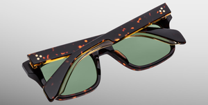 jacques marie mage torino etna eckige sonnenbrille in havana mit grünen gläsern