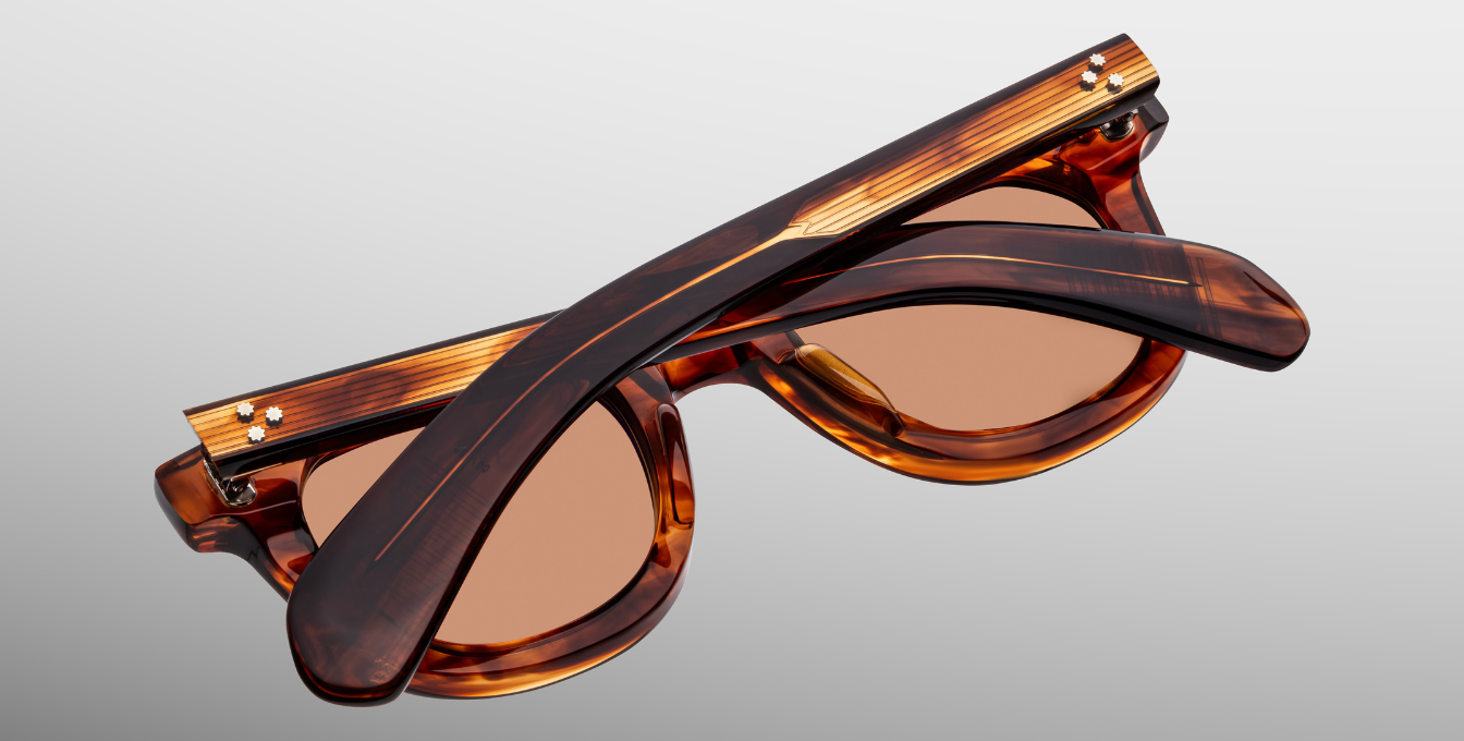 jacques marie mage vendome bourbon pantoförmige sonnenbrille in havana mit braunen gläsern
