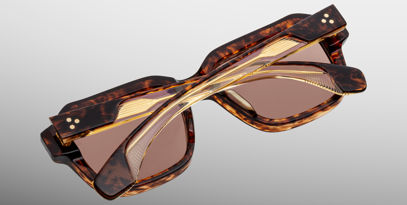 jacques marie mage vivienne argyle eckige sonnenbrille in havana mit braunen gläsern
