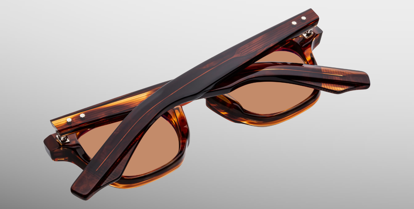 jacques marie mage zephirin bourbon eckige sonnenbrille in havana mit braunen gläsern