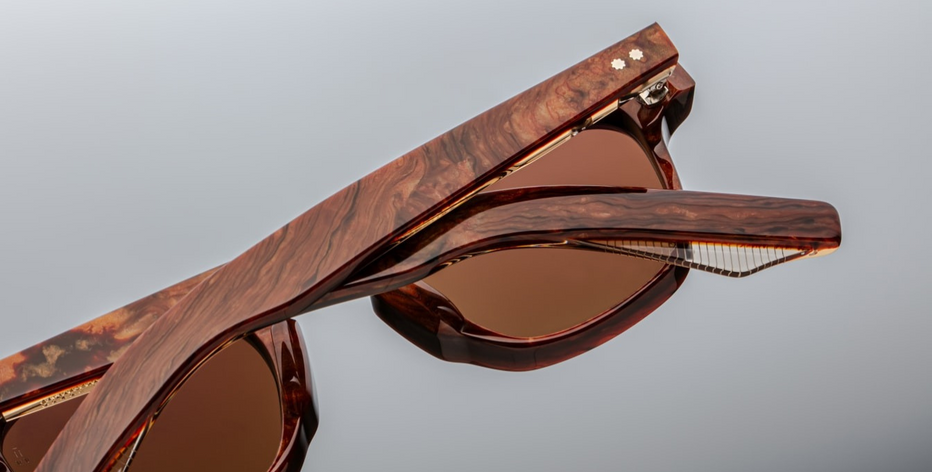 Jacques Marie Mage Zephirin Burlwood Sunglasses in brown