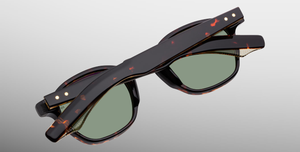 jacques marie mage zephirin 47 etna eckige sonnenbrille in havana mit grünen gläsern
