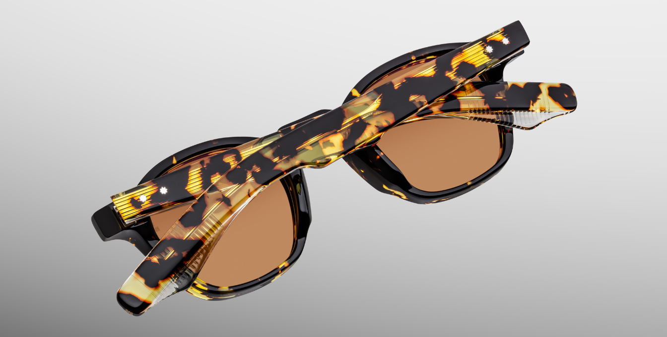 jacques marie mage zephirin tokyo eckige sonnenbrille in havana mit orangenen gläsern