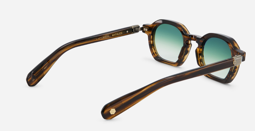 Sato Antales | HB/AG-1 eckige sonnenbrille in havana mit grünen verlaufsgläsern