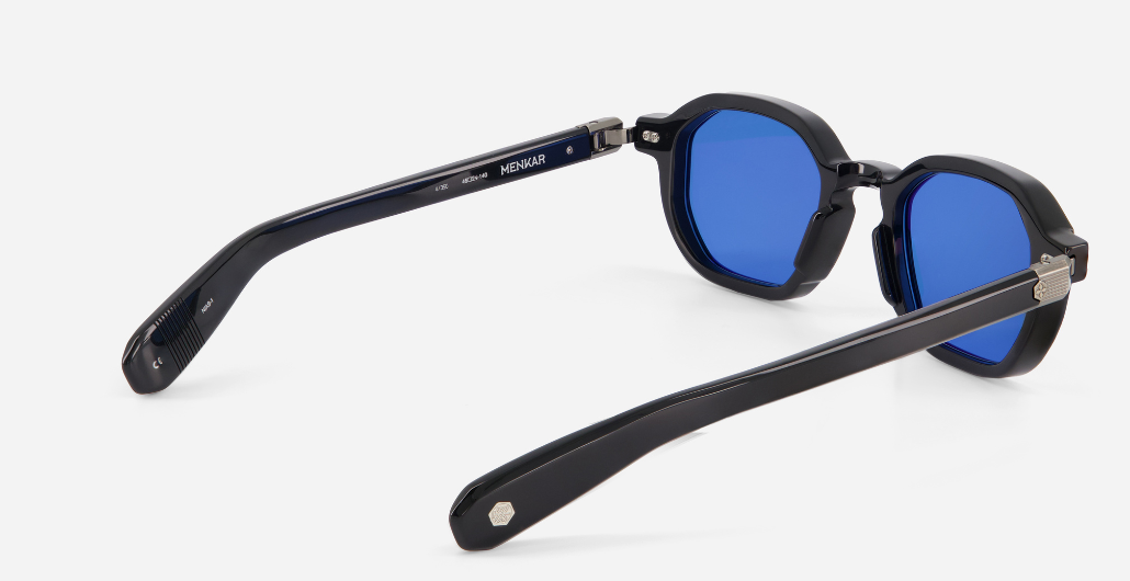 sato menkar N/AS-1 eckige sonnenbrille in schwarz in blau 