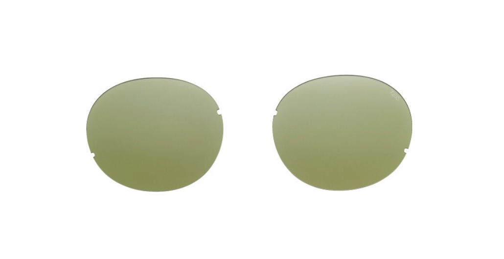 eyevan 804 819 ovale sonnenbrille in gold mit verschiedenen glaseinsätzen und grünen gläsern