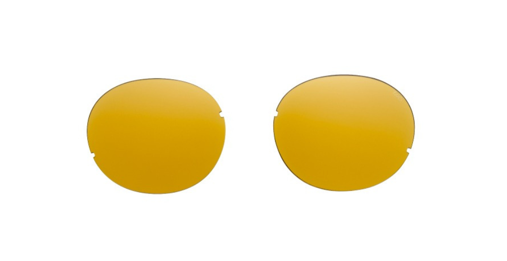 eyevan 804 824 ovale sonnenbrille in schwarz mit verschiedenen glaseinsätzen und gelben gläsern