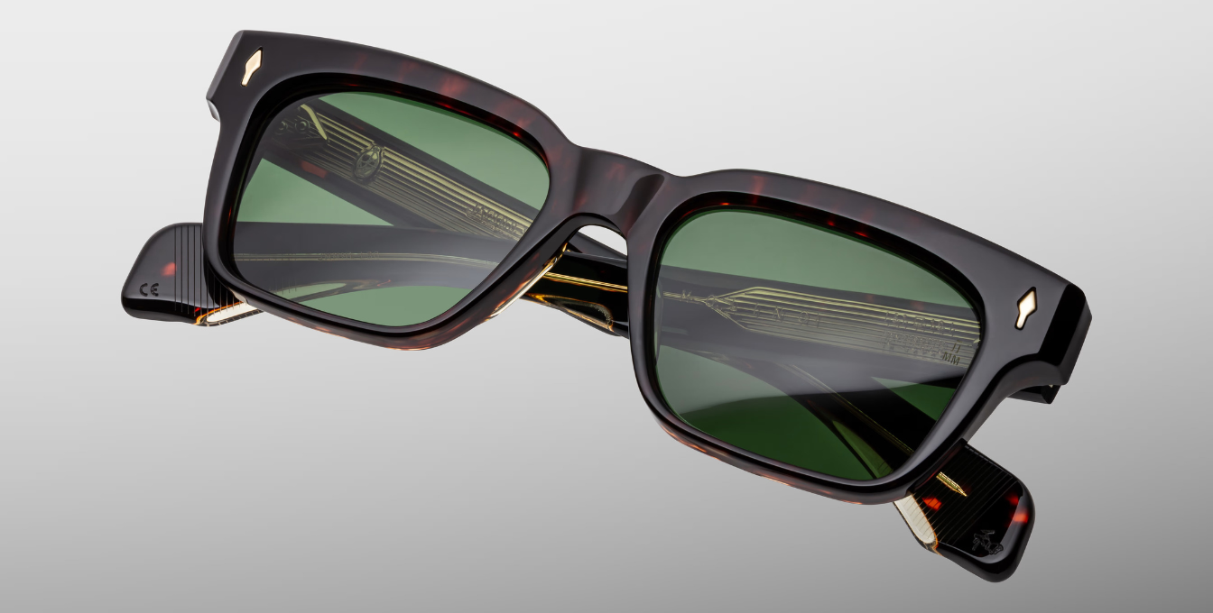 jacques marie mage molino etna eckige sonnenbrille in havana mit grünen gläsern