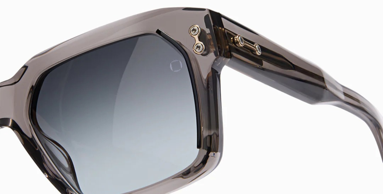 akoni pegasus two crystal grey eckige sonnenbrille in grau mit grauen verlaufsgläsern