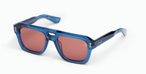 akoni perseus cyrstal blue eckige sonnenbrille in blau mit braunen rose gläsern