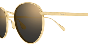 cartier ct0626s 001 panfoförmige sonnenbrille aus titan in gold mit grauen gläsern