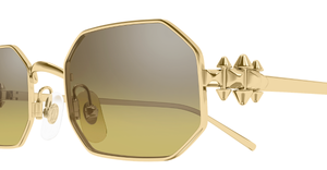 cartier ct0682s 010 eckige sonnenbrille aus metall in gold mit braunen gläsern