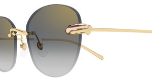 cartier CT0685S 002 randlose sonnenbrille in gold mit grauen gläsern