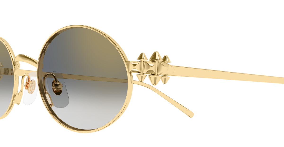 cartier ct0644s 001 ovale sonnenbrille in gold mit grauen gläsern